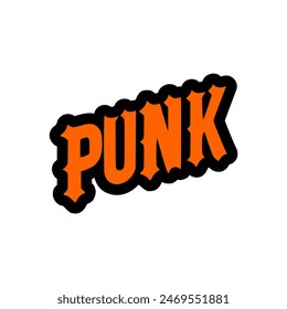 punk música texto etiqueta engomada camiseta Ilustración vectorial Plantilla diseño