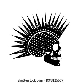 Punk is not dead skull icon black color 