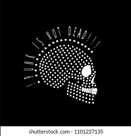 Punk is not dead skull icon logo background 