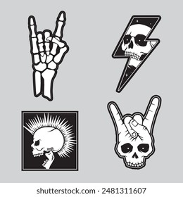 Punk patches vector premium vector The Concept of Isolated Technology. Flat Cartoon Style Suitable for Landing Web Pages, Banners, Flyers, Stickers, Cards