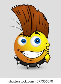 Punk Pop Star Emoji Smiley Emoticon