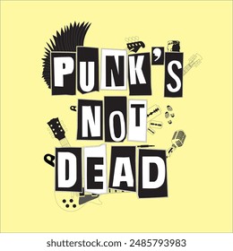 Punk  Punk's Not Dead Music Anarchy Text Vector