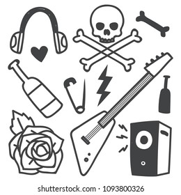 Punk rock doodle illustration series.