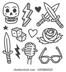 Punk rock doodle illustration series.