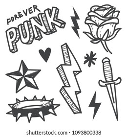 Punk rock doodle illustration series.