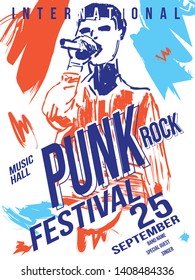 Punk rock festival poster template