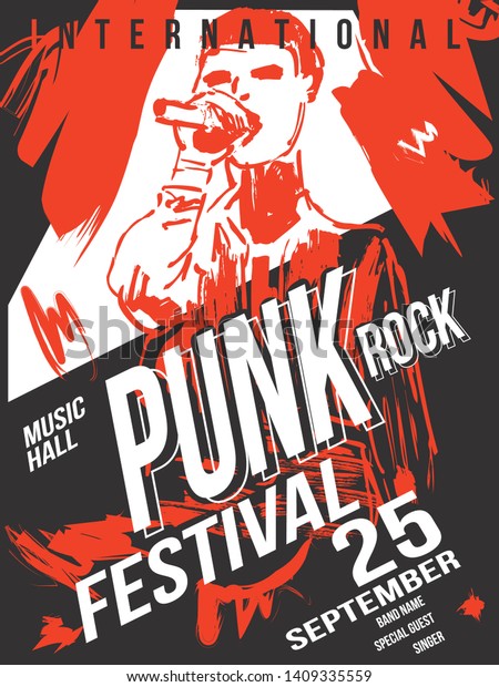 Punk Rock Festival Poster Template Stock Vector (Royalty Free) 1409335559