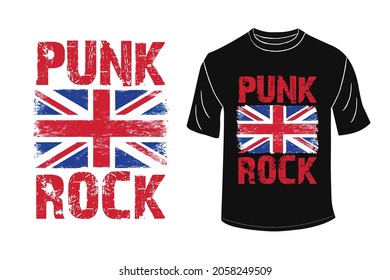 Diseño de camiseta lateral de tipo rock punk