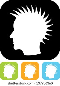 Punk rock hairstyle head vector isolated
