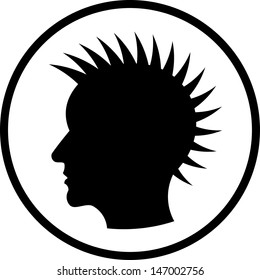 Punk Rock Hairstyle Head Vector Isolated Stock Vector (Royalty Free ...