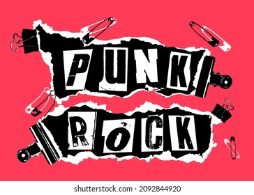 Roca del zorrillo. Estudio de tipo de letra con letras en el estilo de estética punk sobre fondo rosado.