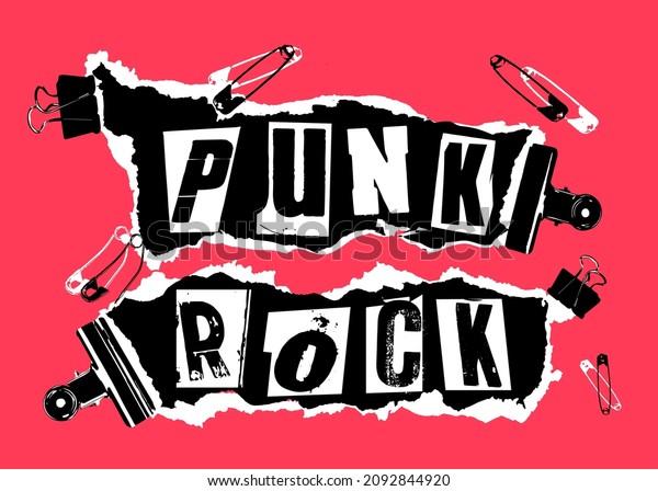 Punk Rock. Lettering font study in the style\
of punk aesthetic on pink\
background.