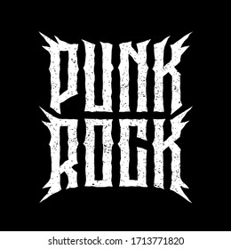 punk rock lettering in gothic style