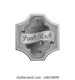 punk rock metallic silver music label template