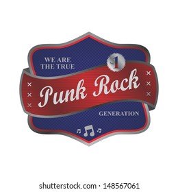 punk rock music genre plate metallic label