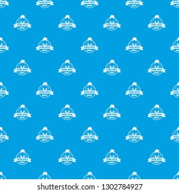 Punk rock music pattern vector seamless blue repeat for any use