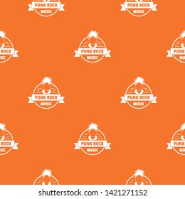 Punk rock music pattern vector orange for any web design best