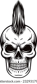 punk rock skull face illustration