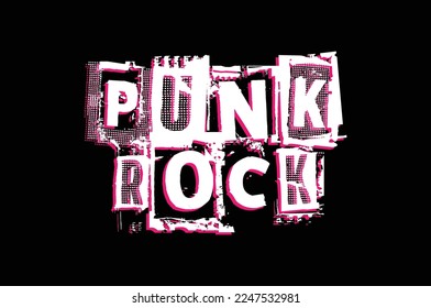 Tipografía de diseño de vectores de rock punk