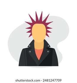 Punk rocker concept icon clipart avatar logtotype isolated vector illustration 