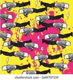 Punk rocker pattern background illustration