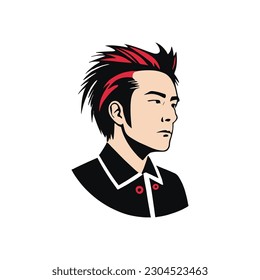 punk rockers from japan minimalist icon vector illustration template design