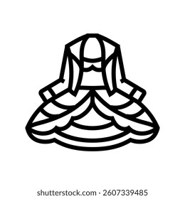 punk rococo stylish clothes line icon vector. punk rococo stylish clothes sign. isolated contour symbol black illustration