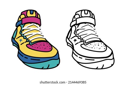 Punk Shoes Vector, Funky and Colorful, Sign and Symbol, EPS 10 vector