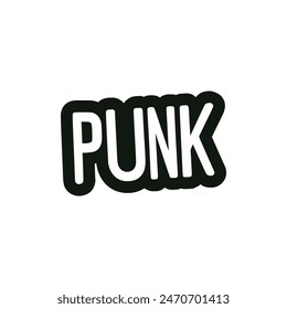 punk simple text sticker tshirt vector illustration template design