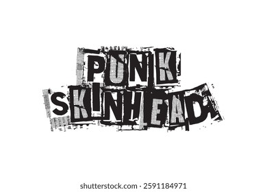 Punk Skinhead Vector Design with white color background