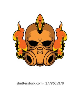 punk skull with gas mask for commercialuse