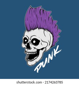punk skull head artwork illustration