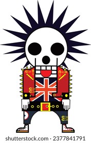 Punk skull illustration vector art 