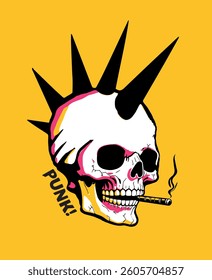 Punk Skull smoking. Punk skull vector