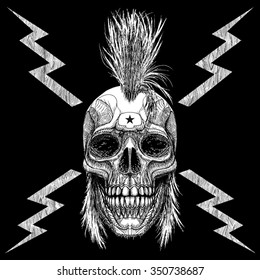 punk skull tee graphic