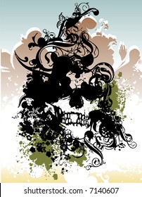 Punk skull vector illustration