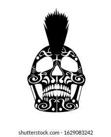 Punk skulls head black and white background