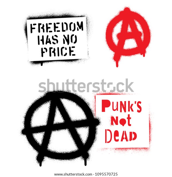 punk spray graffiti stencils signs anarchy stock vector royalty free