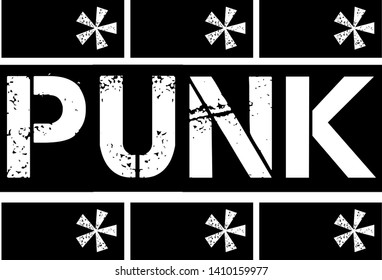 PUNK stamp on white background