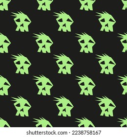 PUNK STYLE SKULL SEAMLESS PATTERN