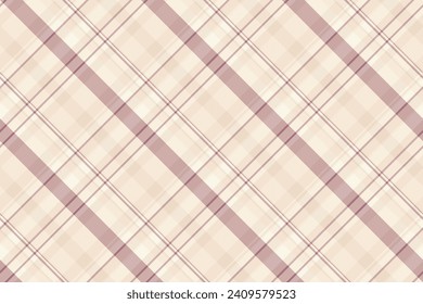 Punk textile tartan vector, sensual fabric plaid texture. Aged seamless check pattern background in light and antique white color.