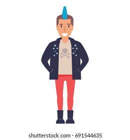 Punk. Vector. Cartoon. Isolated art on white background. Flat