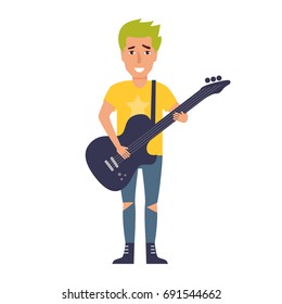 Punk. Vector. Cartoon. Isolated art on white background. Flat