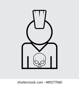 Punk vector icon Line style for web and mobile
