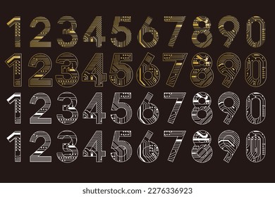 Punk vector numbers with circuit textures