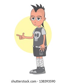 punker man cartoon character