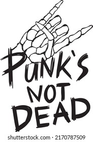 Punks not dead doodle illustration for sticker tattoo poster tshirt design etc