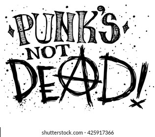 Punks not dead label design for t-shirts, posters, logos, greeting cards etc. vector illustration. 