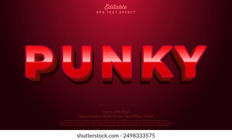 Punky text effect, Editable text Bold and shiny style.
