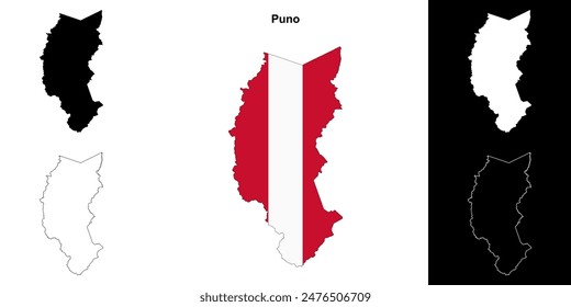 Conjunto de mapas esquemáticos de la región Puno